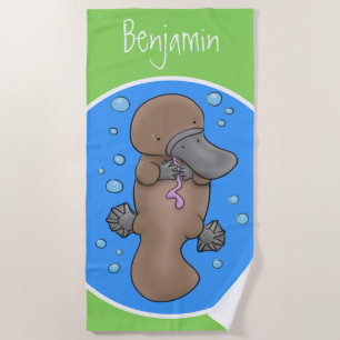 Niedliche Babyplatypus-Abbildung Strandtuch