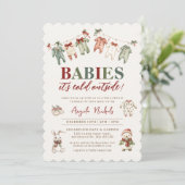 Niedliche Babys Es ist kalte Outside Zweiwindusche Einladung (Stehend Vorderseite)