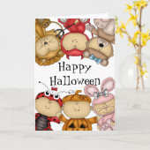 Niedliche Babys glückliches Halloween Karte (Gelbe Blume)
