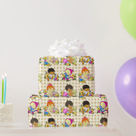 Niedliche Babys Retro farbige Beige Kariert Geschenkpapier