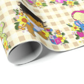 Niedliche Babys Retro farbige Beige Kariert Geschenkpapier (Rolleneckpunkt)
