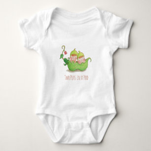 Niedliche Babys - Zwillingserbsen im T-Shirt "Pod Baby Strampler