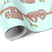 Niedliche Babysäulen mit Aquarellfarbe auf Baummus Geschenkpapier (Rolleneckpunkt)