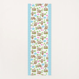 Niedliche Babyschläger mit blauen weißen Polka-Pun Yogamatte