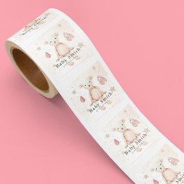 Niedliche Babyspielzeug-Babyduschbibliothek Quadratischer Aufkleber