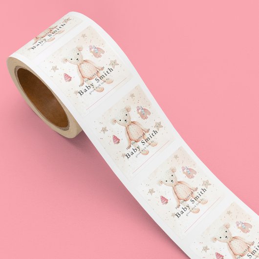 Niedliche Babyspielzeug-Babyduschbibliothek Quadratischer Aufkleber