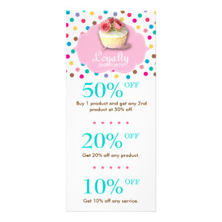 Niedliche Bäckerei Cupcake Discount Polka Dot 2 Werbekarte