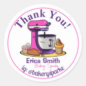Niedliche Bäckerei Custom Small Business Vielen Da Runder Aufkleber (Vorderseite)