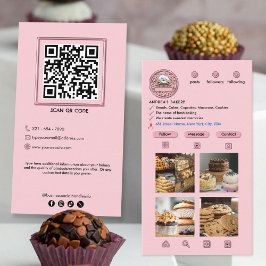 Niedliche Bäckerei Trendy Instagram Blush Pink Hin Visitenkarte