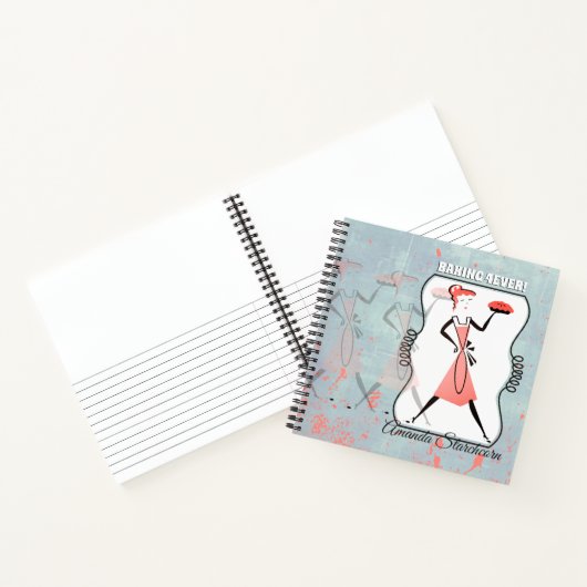 Niedliche Backfrau Kuchen personalisiert Kochbuch Notizblock