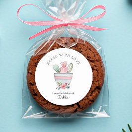 Niedliche Backtriebmittel auf Weiß Runder Aufkleber