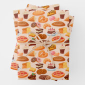 niedliche Backwaren Party-Fliesen Geschenkpapier Set (Beispiel)