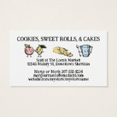 Niedliche Backzutaten - Visitenkarte (Rückseite)