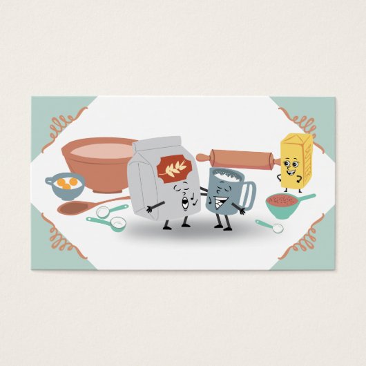 Niedliche Backzutaten - Visitenkarte (Vorderseite)