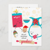 Niedliche Backzutaten Weihnachtskarte (Vorne/Hinten)