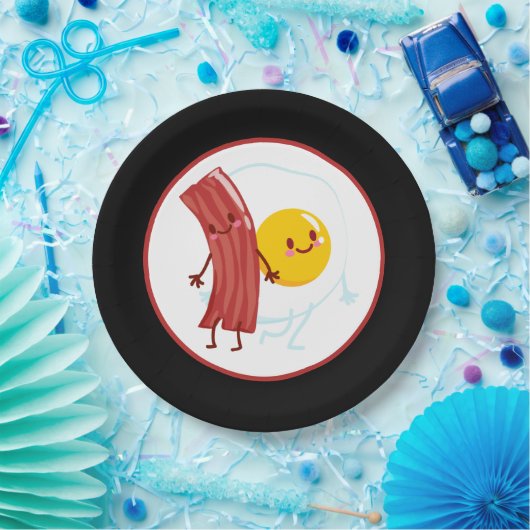 niedliche Bacon Eier Frühstück Pappteller (Party)
