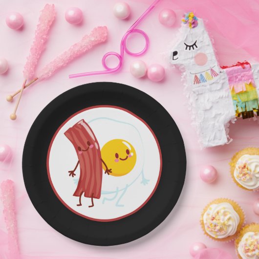 niedliche Bacon Eier Frühstück Pappteller (Party)