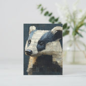 Niedliche Badger Collage Postkarte (Stehend Vorderseite)
