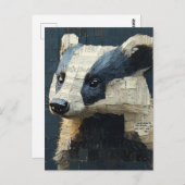Niedliche Badger Collage Postkarte (Vorne/Hinten)