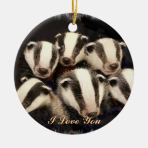 Niedliche Badger Cubs Keramikornament