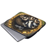Niedliche Badger-Familie Personalisiert Laptopschutzhülle (Vorne Knopf)