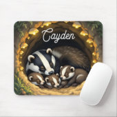Niedliche Badger-Familie Personalisiert Mousepad (Mit Mouse)