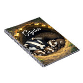 Niedliche Badger-Familie Personalisiert Notizblock (Rechte Seite)