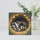 Niedliche Badger Family Napping (Stehend Vorderseite)