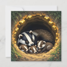 Niedliche Badger Family Napping