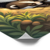 Niedliche Badger Family Napping Poster (Ecke)