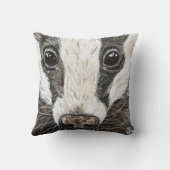 Niedliche Badger Wildnis - Natur Portrait Kissen (Rückseite)