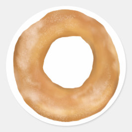 Niedliche "BAGEL" Hand bemalt Runder Aufkleber