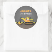 Niedliche Baggerbausteine Geburtstagspartiketten Runder Aufkleber (Tasche)