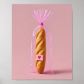 Niedliche Baguette Art Print, gemütliche Trendy Br Poster (Vorne)