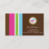 Niedliche Bakery Macaroons Spaß Streifen Visitenkarte (Rückseite)
