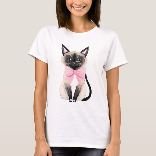 Niedliche balinesische Katze T-Shirt (Vorderseite)