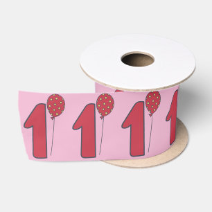 Niedliche Balkone - Rosa und Rote Kinder 1. Geburt Satinband