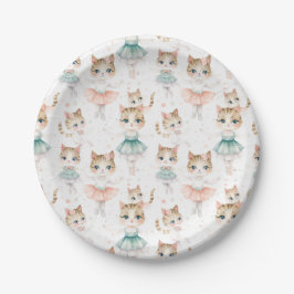 Niedliche Ballerina Cats Party Papierplatte Pappteller