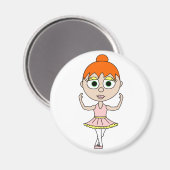 Niedliche Ballerina - Fünfte Position Magnet (Vorderseite/Rückseite)
