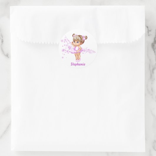 Niedliche Ballerina Girl Personalisiert Stickers (Tasche)