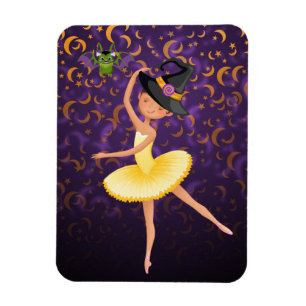 Niedliche Ballerina Halloween Bat and Moons Ballet Magnet