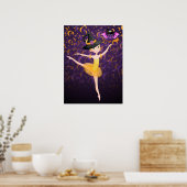 Niedliche Ballerina Halloween Bat and Moons Ballet Poster (Küche)