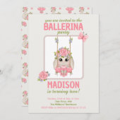 Niedliche Ballerina Haselmädchen Geburtstagsfeier Einladung (Vorne/Hinten)