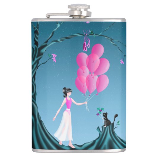 Niedliche Ballerina Heist Hip Flask Flachmann (Vorderseite)