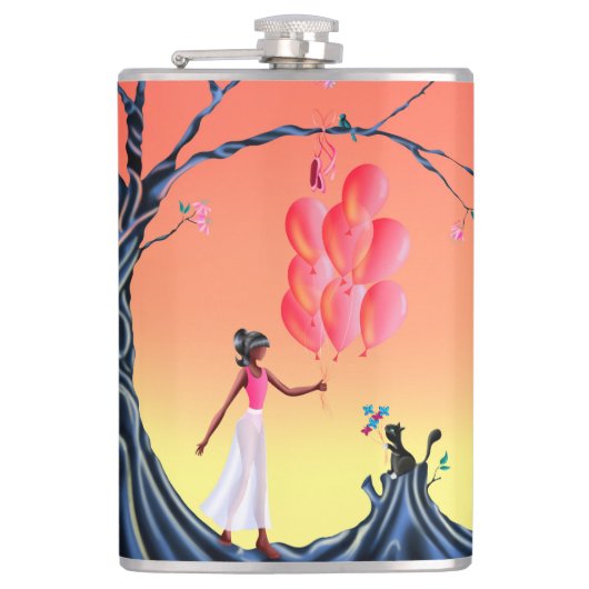 Niedliche Ballerina Heist Hip Flask Flachmann (Vorderseite)