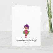 Niedliche Ballerina in Rosa und Grüne Tutu Kunst Karte (Rückseite)