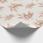 niedliche Ballerina Kaninchen in rosa Tutus Geschenkpapier (Ecke)