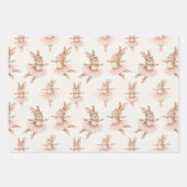 niedliche Ballerina Kaninchen in rosa Tutus Geschenkpapier Set (Vorderseite)