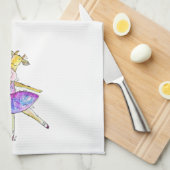 Niedliche Ballerina Kuh Geschirrtuch (Viertel Falte)