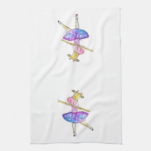 Niedliche Ballerina Kuh Geschirrtuch (Vertikal)